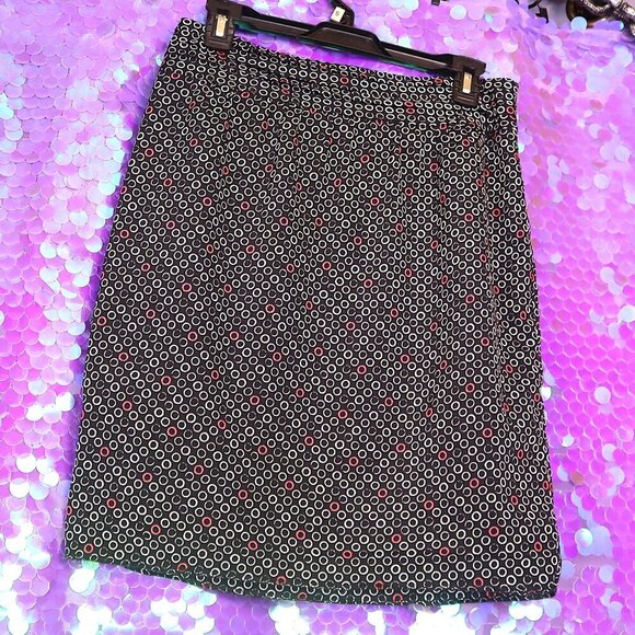LAST CHANCE - GREY PATTERNED SKIRT 6 Merona Red Pink Black Office Work Classic - Picture 4 of 6